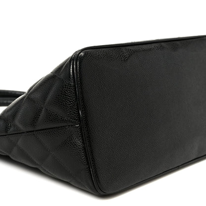 Caviar Quilted Medallion Tote Black