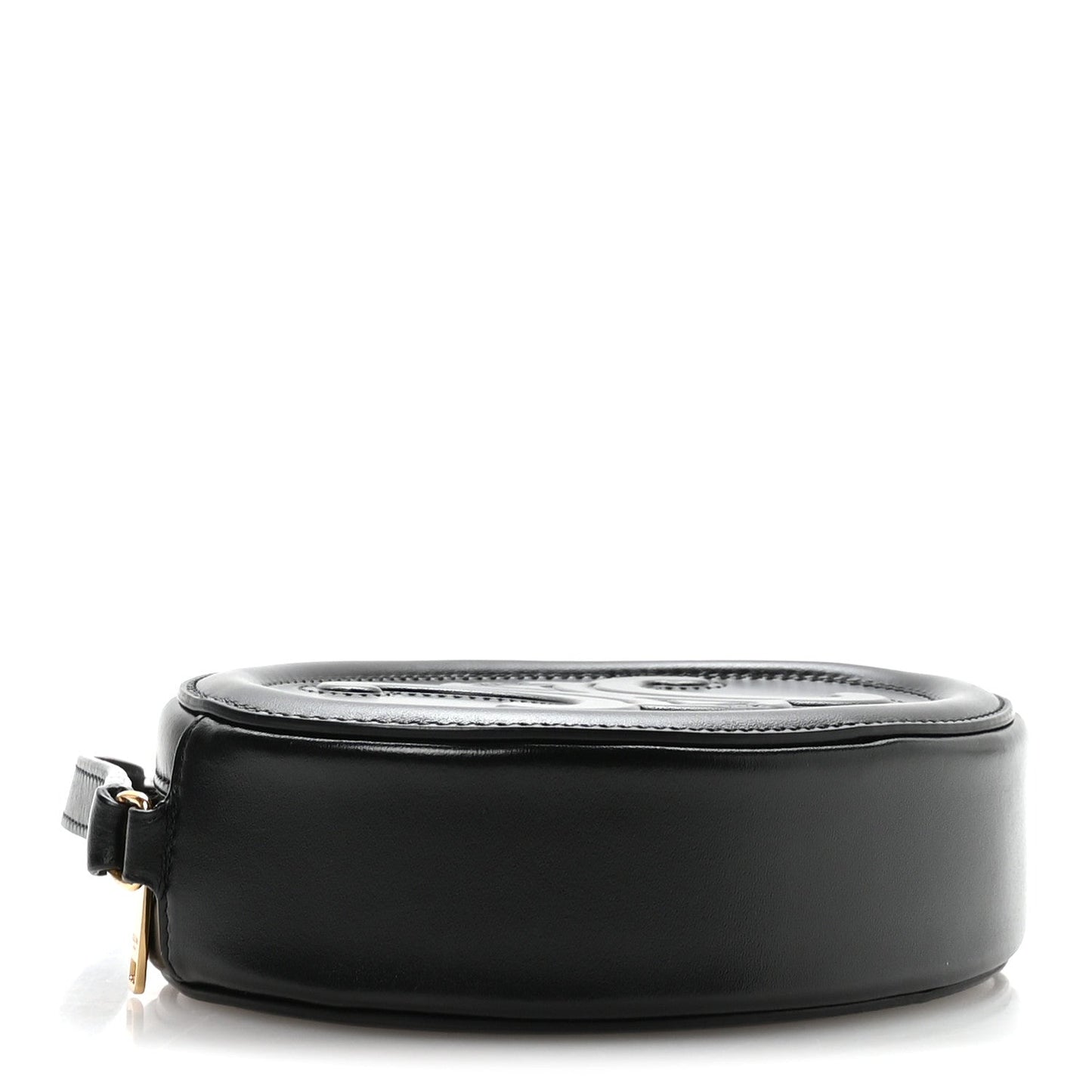 Smooth Calfskin Cuir Small Triomphe Oval Crossbody Purse Black