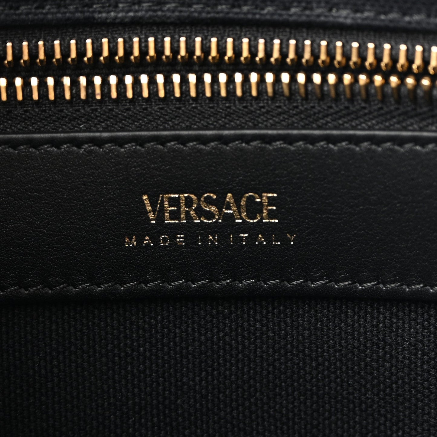 Canvas Studded Small Logo Tote Bag Black