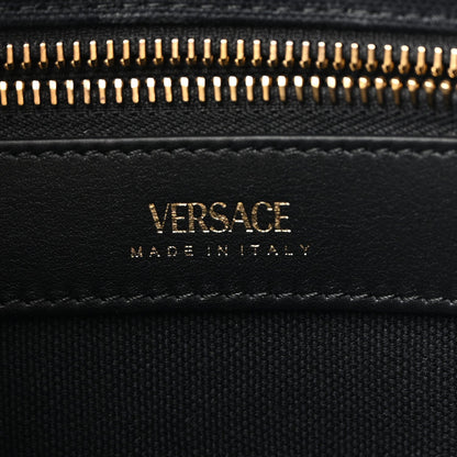 Canvas Studded Small Logo Tote Bag Black