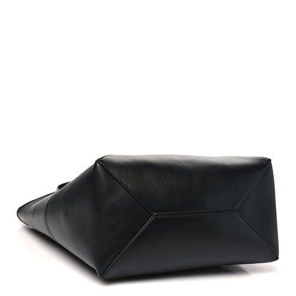 Shiny Calfskin Medium Puzzle Fold Tote Black