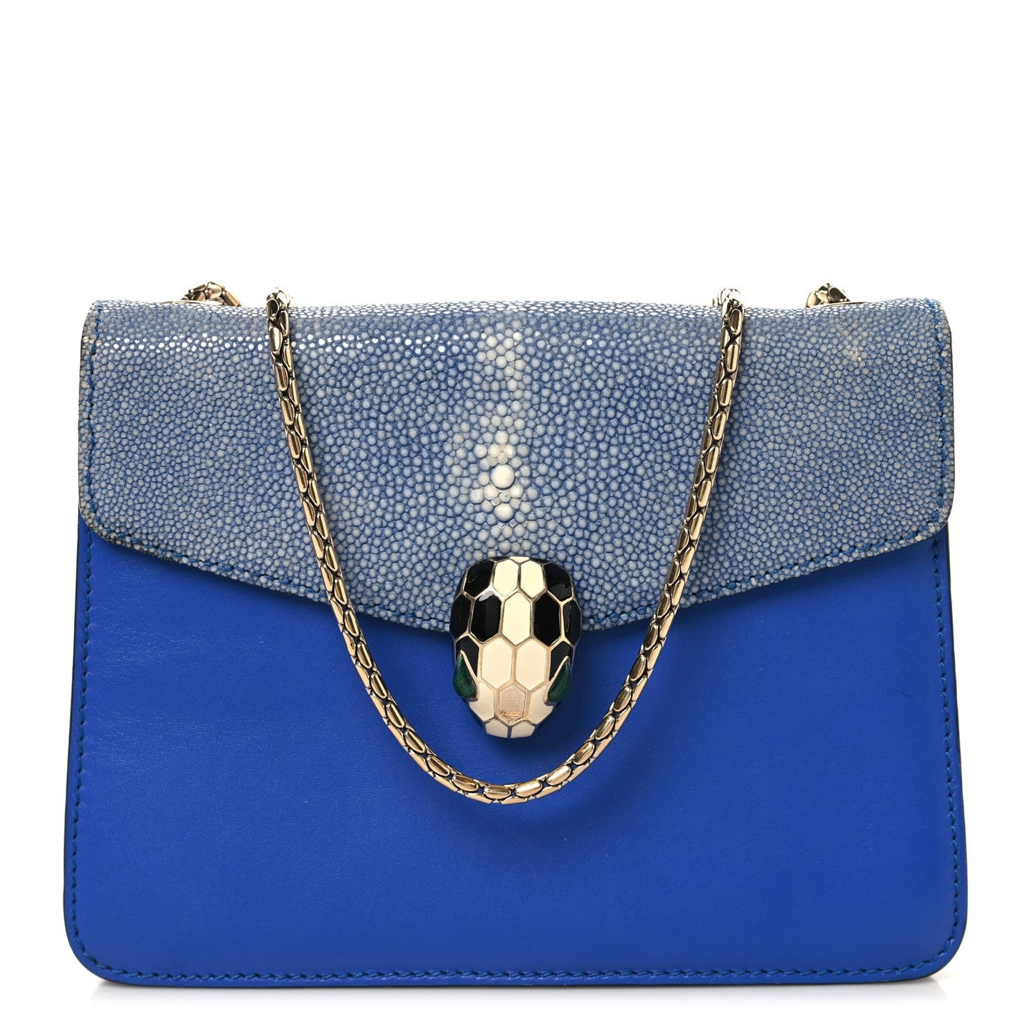 Galuchat Calfskin Serpenti Forever Crossbody Bag Blue