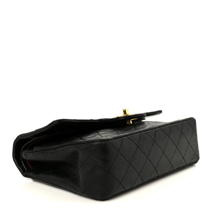 Lambskin Quilted Small Double Flap Black