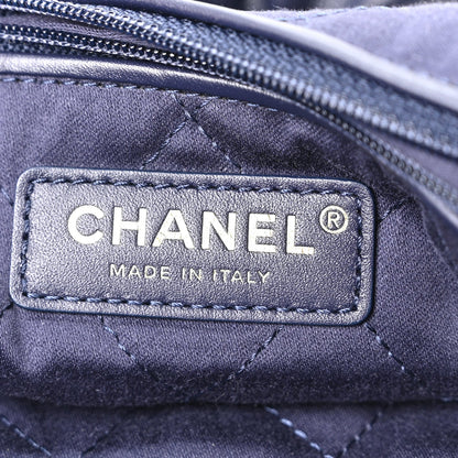 Shiny Calfskin Quilted Chanel 22 Navy Blue