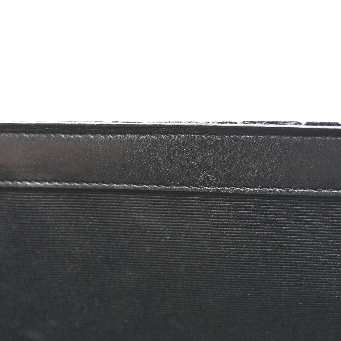Velvet Tri-Quilt Monogram Medium College Bag Black