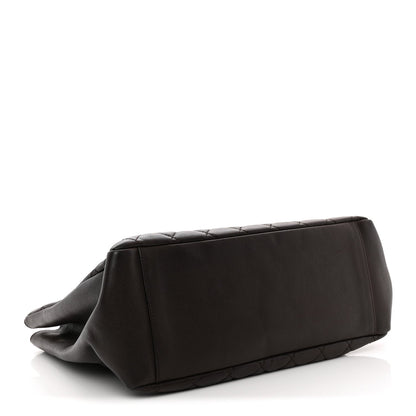 Caviar Quilted Grand Shopping Tote GST Dark Brown