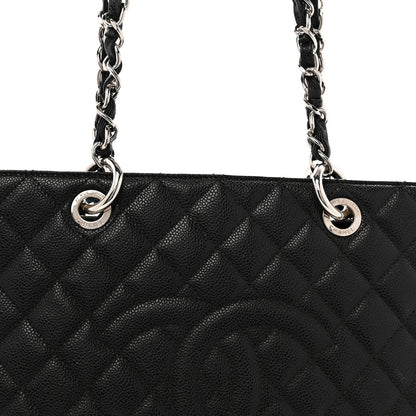 Caviar Quilted Grand Shopping Tote GST Black