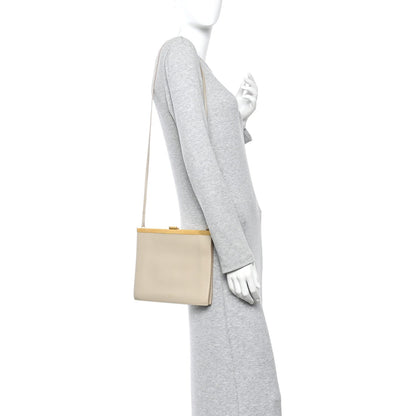 Smooth Calfskin Mini Clasp Bag Beige