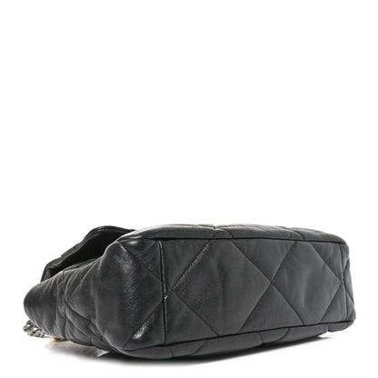 Goatskin Quilted Large Chanel 19 Flap Black