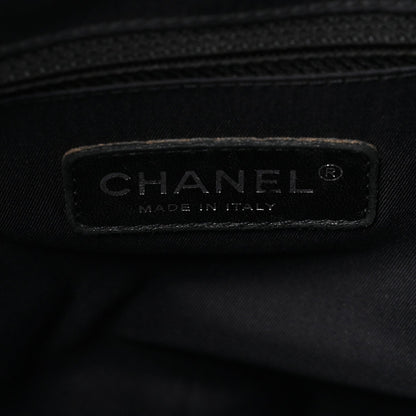 Coated Canvas Quilted Large Paris Biarritz Tote Black