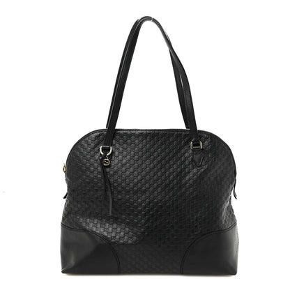 Soft Microguccissima Medium Bree Shoulder Bag Black