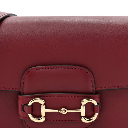 Arabella Calfskin Horsebit 1955 Shoulder Bag Rosso Ancora