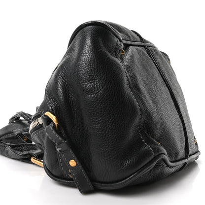 Calfskin Small Paddington Satchel Black