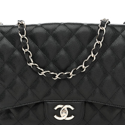 Caviar Quilted Jumbo Single Flap Black