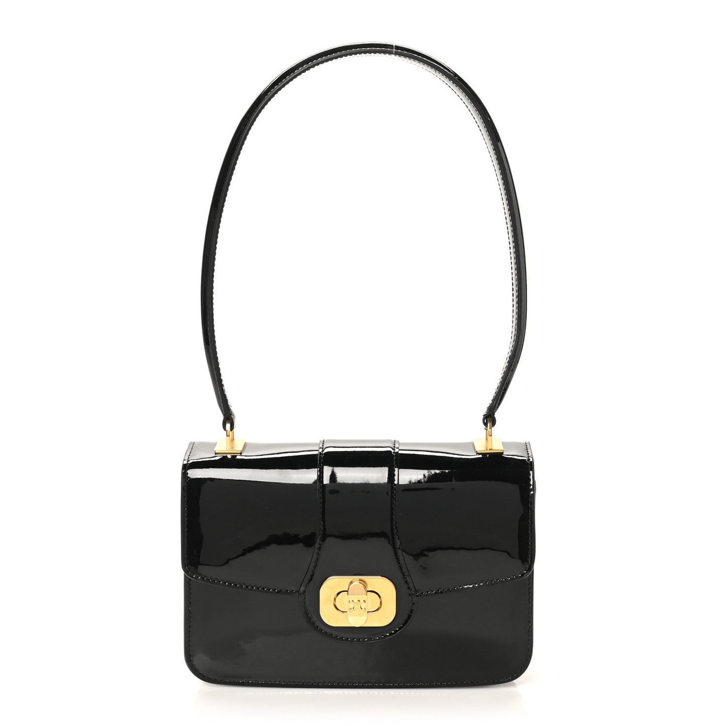 Patent Calfskin Teen Josephine Top Handle Bag Black