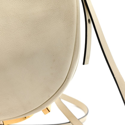 Vitello Grace Matte Mini Fendigraphy Hobo Bag White Ice