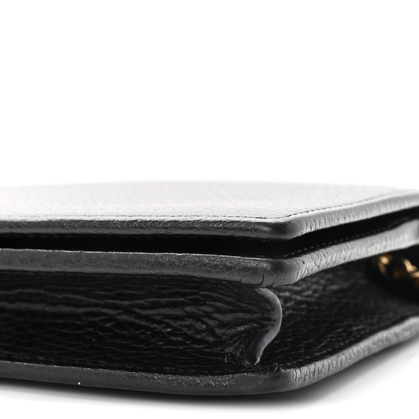 Calfskin Mini GG Marmont Chain Wallet Black