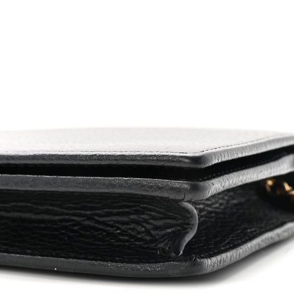 Calfskin Mini GG Marmont Chain Wallet Black