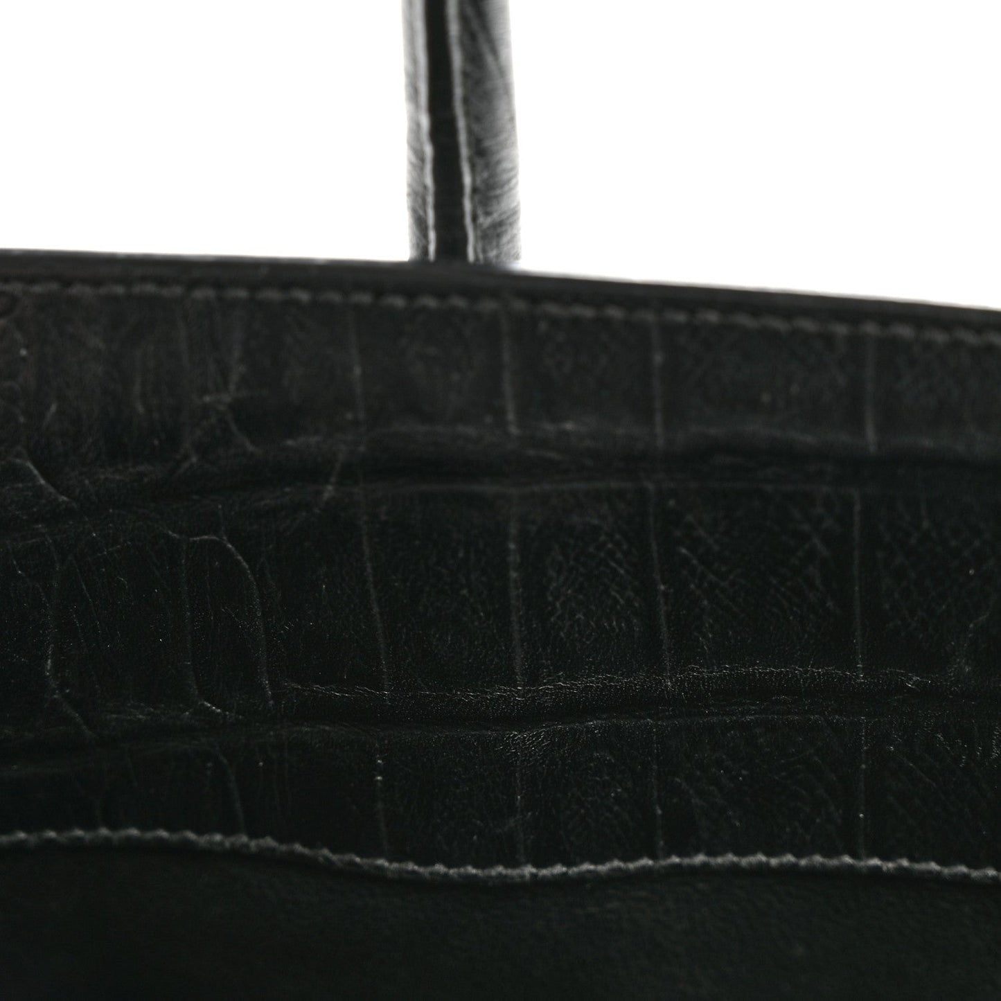 Calfskin Crocodile Embossed Baby Sac De Jour Black