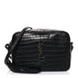 Calfskin Crocodile Embossed Monogram Lou Camera Bag Black