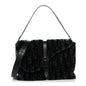 Oblique Mink Fur Saddle Soft Bag Dark Grey
