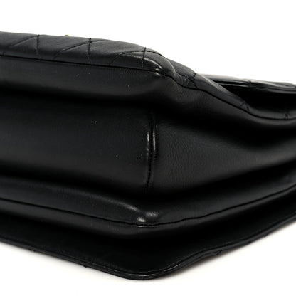 Calfskin Quilted Small Gold Top Handle Flap Black