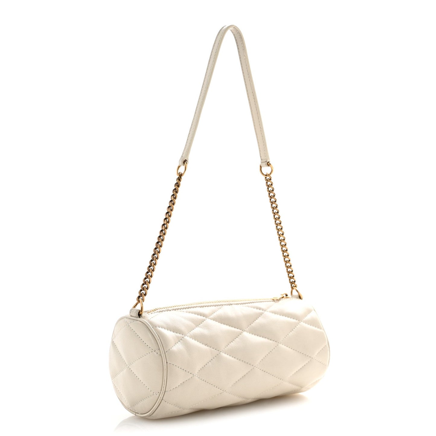 Lambskin Monogram Mini Sade Tube Bag Crema Soft