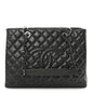 Caviar Quilted Grand Shopping Tote GST Dark Silver