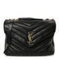 Grain de Poudre Calfskin Y Quilted Monogram Medium Loulou Chain Satchel Black
