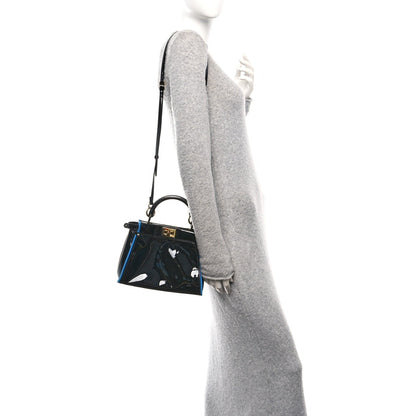 Patent Mini Plexi Handle Peekaboo Iconic Satchel Black Blue