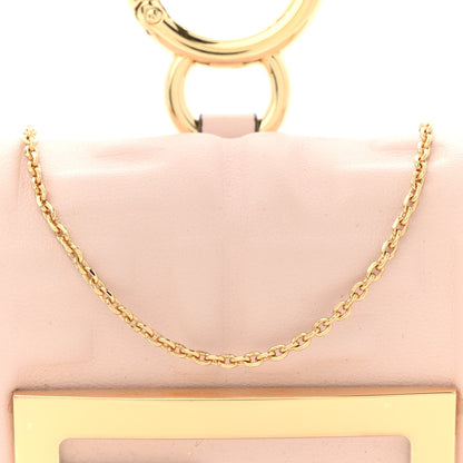 Nappa Matisse FF Embossed Nano Maxi Buckle Baguette Charm Rosa Quarzo