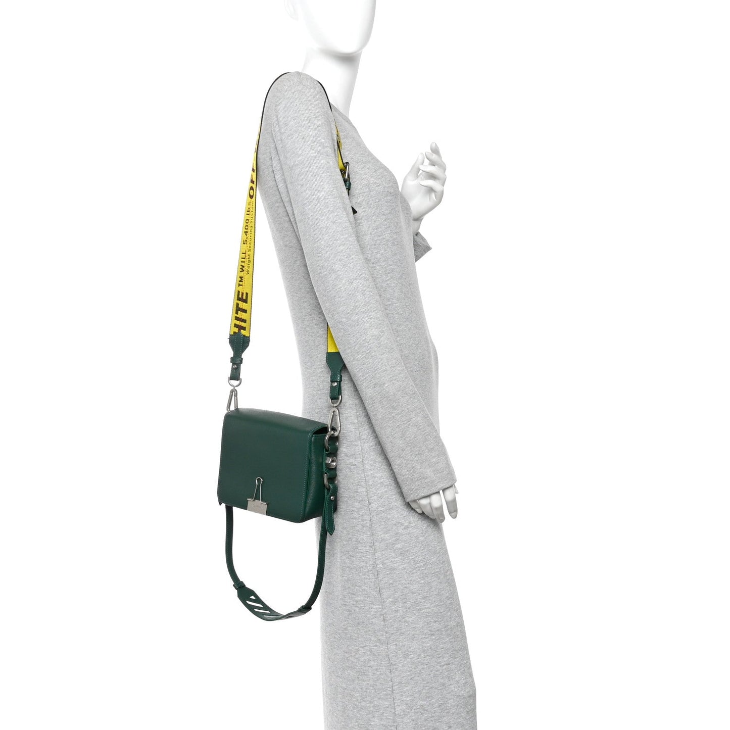 Saffiano Mini Binder Clip Bag Green