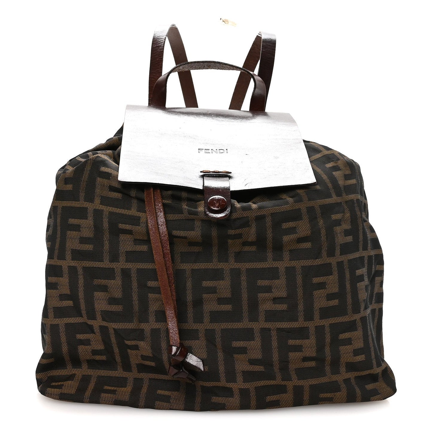 Zucca Drawstring Flap Backpack Tobacco