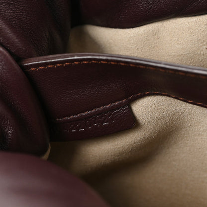 Lambskin Puffy Tobo Chain Shoulder Bag Chocolate