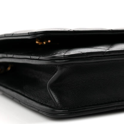 Lambskin Quilted Wallet On Chain WOC Black
