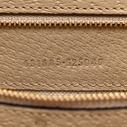 GG Supreme Monogram Textured Dollar Calfskin Web Medium Ophidia Shopping Tote Beige Mystic White Oatmeal