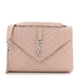 Grain De Poudre Textured Mixed Matelasse Medium Triquilt Monogram Satchel Marble Pink