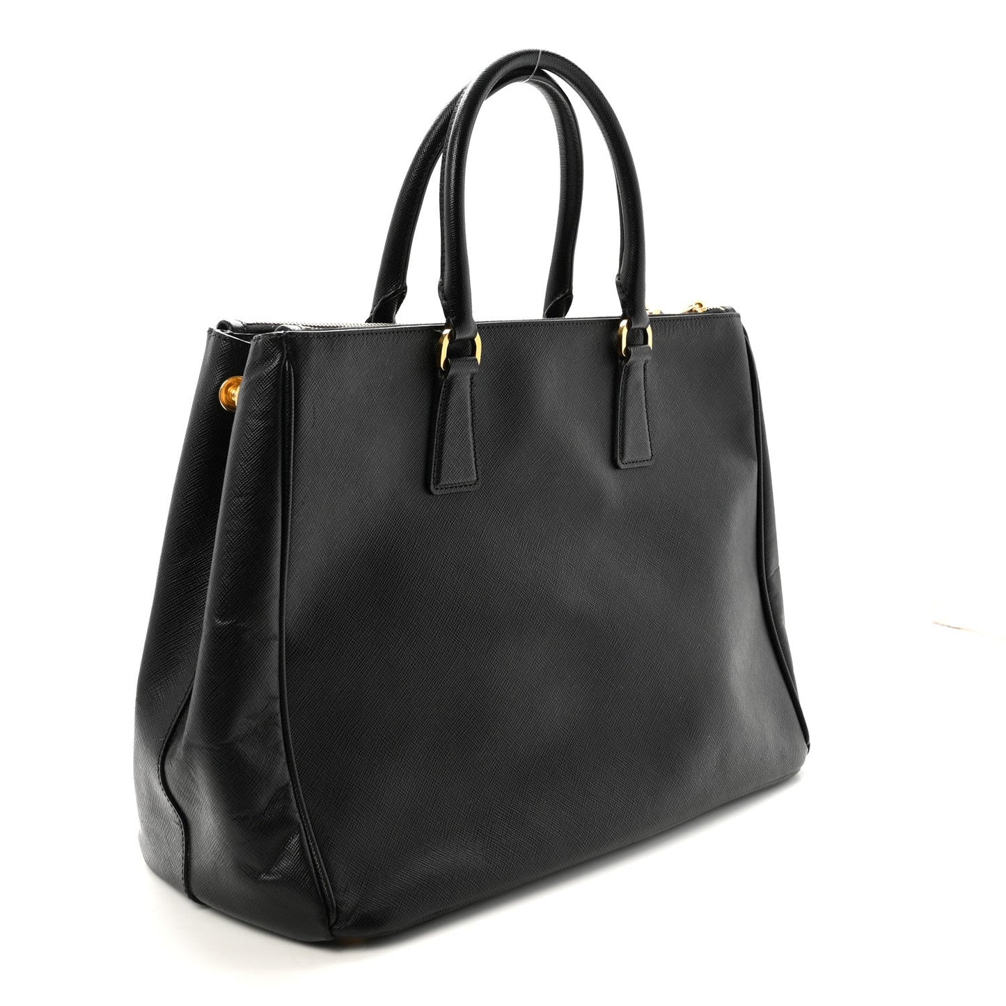 Saffiano Large Galleria Double Zip Tote Black