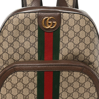 GG Supreme Monogram Medium Ophidia Day Backpack Brown