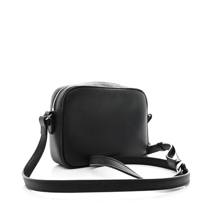 Grained Calfskin Small Camera Bag Black