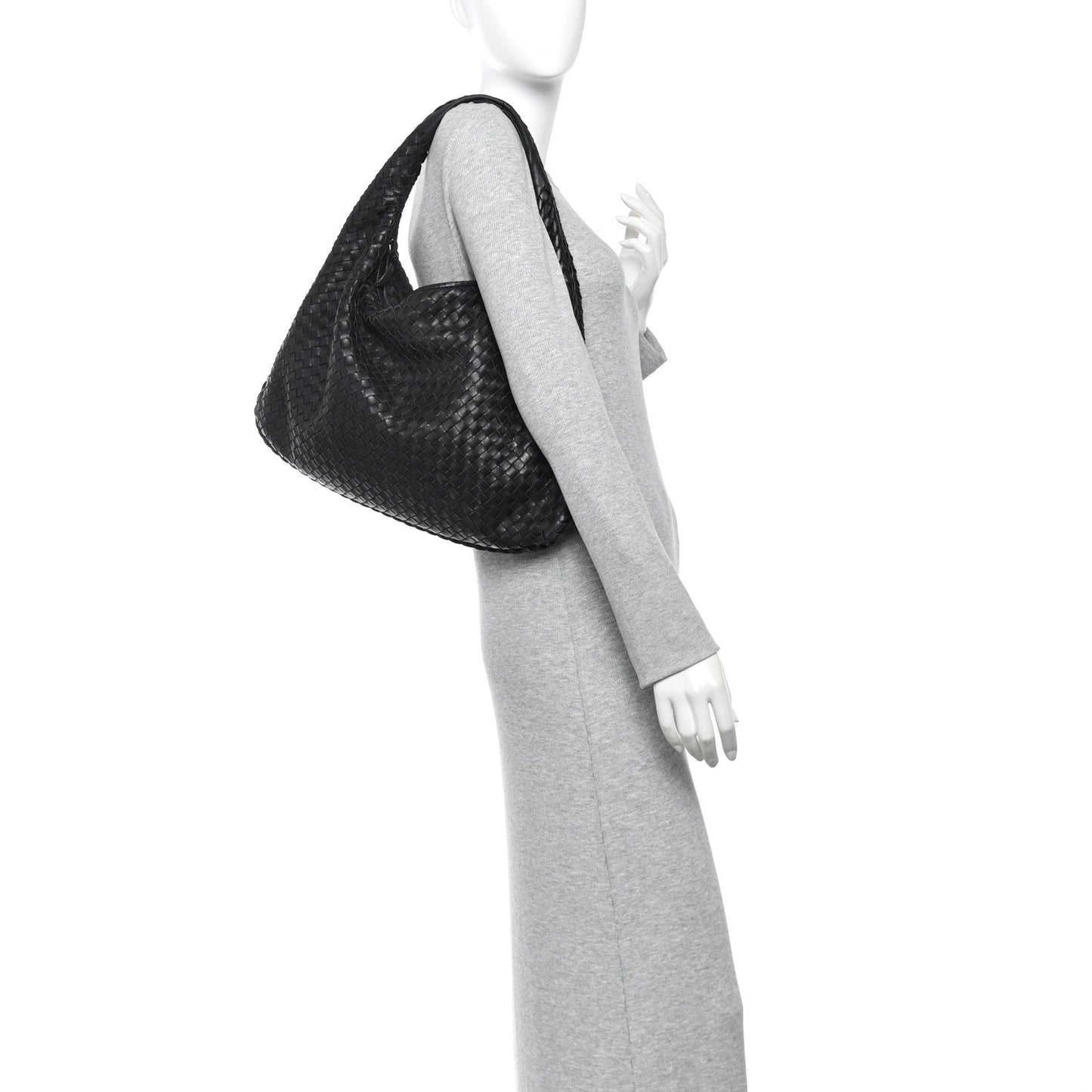 Nappa Intrecciato Large Veneta Hobo Black