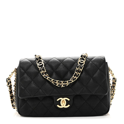 Caviar Quilted Small CC You Flap Black