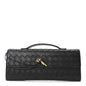 Nappa Intrecciato Long Andiamo Top Handle Clutch Black