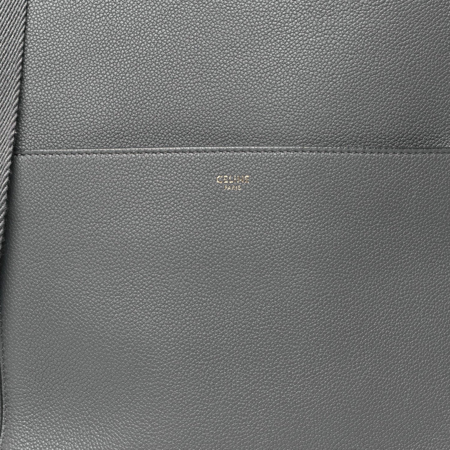 Soft Grained Calfskin Sangle Bucket Bag Grey