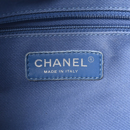 Calfskin Perforated Up In The Air North South Tote Blue