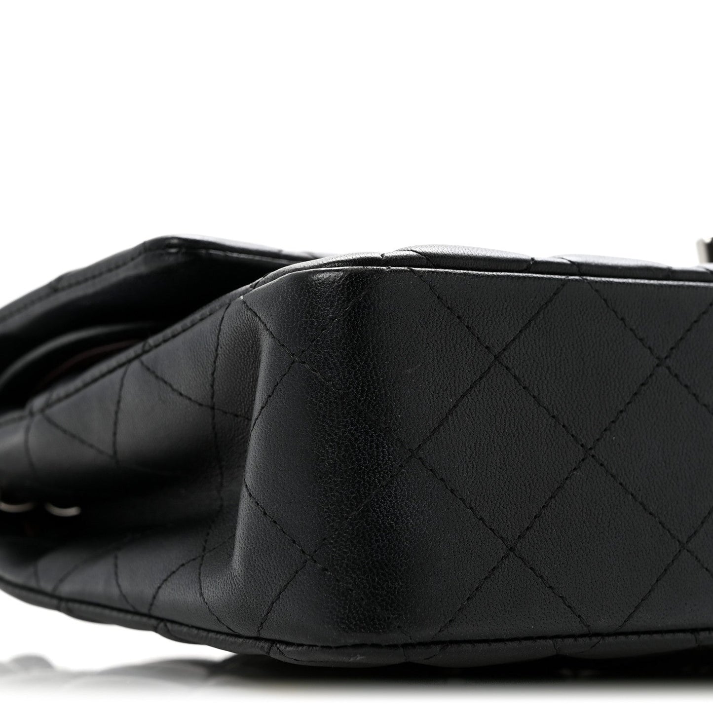 Lambskin Quilted Medium Double Flap Black