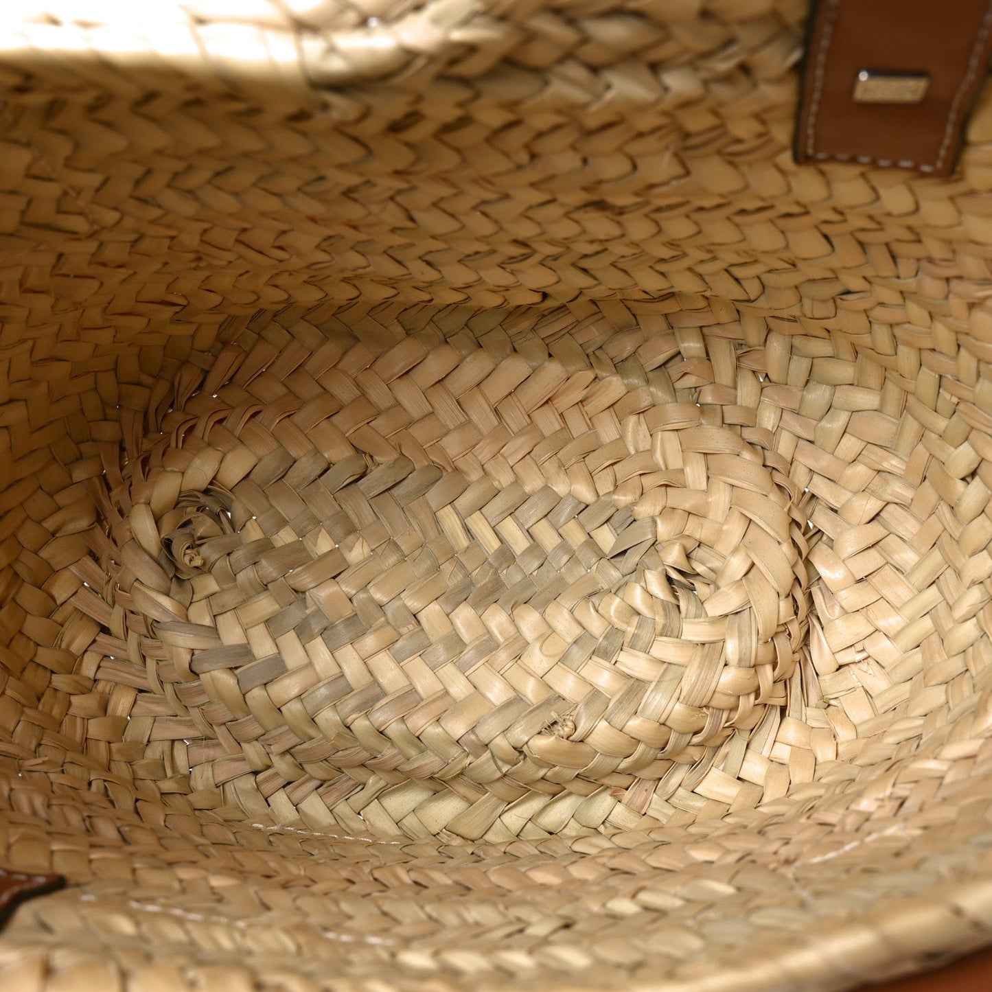 Raffia Small Basket Tote Bag Natural Tan