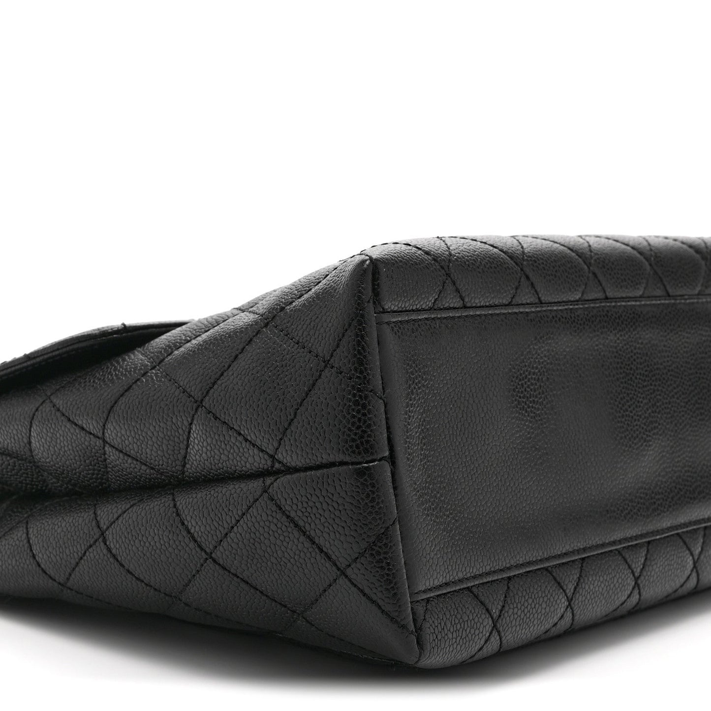 Caviar Quilted Jumbo Kelly Flap Black