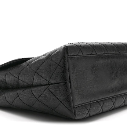 Caviar Quilted Jumbo Kelly Flap Black