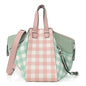 Calfskin Gingham Small Hammock Shoulder Bag Pink Green